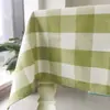 Tecido para Toalha de Mesa Pastoral Fresca Toalha de Mesa de Jantar Toalha de Mesa Toalha de Mesa de Chá Xadrez Pequeno Verde Renda Impermeável Atacado Novo Produto