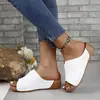 Zapatos de mujer de comercio exterior europeo y americano transfronterizos, zapatillas de cuña de estación independiente, sandalias sencillas de talla grande 2024 nuevas para mujer