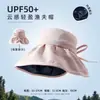 Chapéu de Sol Feminino Novo Estilo Western Redutor de Idade Elegante Estilo 2024 Chapéu de Sol Aba Larga Rosto Alargado