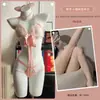 Fantasía de Mariposa Lencería de Seda Gatito Salvaje Sexy Estilo de Tres Puntos Catgirl Abertura en la Entrepierna Tentación Disfraz de Catgirl A062