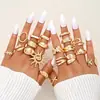 Anillo de Mariposa Popular Transfronterizo Europeo y Americano Anillo Abierto Multijunta Set de Anillos Transfronterizo Más Vendido Set de 22 Anillos de Corazón