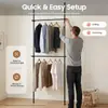 Bestseller transfronterizo: perchero de pie, perchero telescópico para dormitorio y balcón, estante de tensión sin taladro