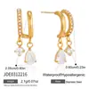 Brincos Wanxing Estilo Clássico Ouro 18K Aço Inoxidável Zircônia Camada Dupla Luxo Leve Brincos de Alta Qualidade Joias Transfronteiriças Atacado