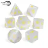Jogo de Tabuleiro Dungeons & Dragons Dado 7 Peças conjunto Jogo Agitar Multifacetado DND RPG Dado Olho de Gato Branco