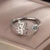 Anillo Familiar Estilo Chino para Mujer, Nicho, Aspecto de Alta Calidad, Moderno, Sencillo, Anillo Liso, Anillo Ajustable para Dedo Índice