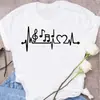 Nueva Camiseta Divertida de Arte de Nota Musical Harajuku Moda Mujer Camiseta