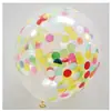 Globo de lentejuelas de 18 pulgadas con red de confeti rojo, rosa y dorado, globo de látex transparente.