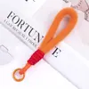 Accesorio de Lanyard de Peluche Fresco y Sencillo para Teléfono, Llavero de Bolsita Color Macarrón, Decoración Práctica de Cadena para Teléfono