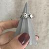 Anillo Retro Hip Hop Apilado Estrella de Cinco Puntas Marea Abierto Cara Sonriente Anillo de Pareja Nicho 2023 Nueva Marea