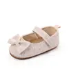 Sapatos de Bebê com Sola de Borracha Macia 0-12 Meses Novos Sapatos de Bebê com Renda Laço de Glitter Sapatos para Interior Pré-Andar
