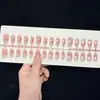 Nuevas Tiras de Uñas Portátiles al por Mayor Cortas Redondas Estilo Coreano Coloridas Lunares Rosa Nude Uñas Lindas Femeninas