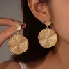 Aguja de Acero Pendientes Colgantes de Textura Redonda Transfronterizos Europeos y Americanos Pendientes de Lujo Ligero de Gama Alta Pendientes de Moda Diseño de Pendientes Nicho