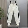 2026 Novo Patchwork Americano High Street Verão Fino Secagem Rápida Calças Leves Modernas Bonitas Masculinas Roupas de Trabalho Masculinas