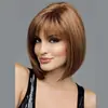Moda europea y americana nuevo cabello corto cabello castaño conjunto flequillo de aire temperamento popular fábrica de pelucas