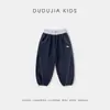 Jeans Macio Jeans Infantil Dudu Estilo Outono Calças de Menino Calças Longas de Menina Nova Tendência de Moda Outono