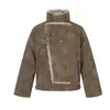 Chaqueta de Algodón Acolchada Magic Bear American Light Plus Chaqueta de Cuero para Motocicleta y Vuelo Estilo Old Money Ropa de Algodón Acolchada