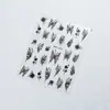 Pegatinas de mariposa para redes sociales, pegatinas para decoración de uñas, surtido de 50, adhesivas, calcomanías de uñas 5D en relieve, venta al por mayor, luz de concha, luminosas
