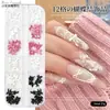 Decoraciones para Uñas con Mini Moños de 12 Piezas, Muy Vendidas, Moños de Colores Mixtos, Pedrería para Uñas, Dulces Accesorios, Flor de Camelia