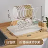Estante Plegable de Acero Inoxidable para Almacenamiento de Platos, Escurridor de Platos Multifuncional para Cocina, Escurridor de Encimera para el Hogar