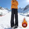 Calças Forradas com Fleece para Homens, Calças de Trabalho de Inverno, Calças de Caminhada Três-Resistentes Unisex Tendência, Caimento Solto, Tamanho Grande, Versátil, Emagrecedor, Casual