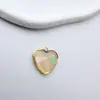 Colgante Individual de Corazón de Cobre Chapado en Oro Colgante de Concha de Abulón Concha Blanca Accesorios para Joyería Hecha a Mano DIY Pendientes Collar Pulsera