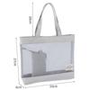 Bolsa de malla para examen Bolso tote de un hombro Bolsa para tutor Bolsa con cremallera Archivo A4 datos Malla transparente capacidad