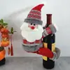 Fundas para botellas de vino de Navidad transfronterizas, fundas para champán y vino tinto, fundas creativas para vino, decoración de mesa de hotel y restaurante, decoraciones navideñas