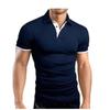 Exportación Transfronteriza Camisa Polo de Manga Corta con Cuello Alto para Hombre Casual de Negocios Verano Camisa Polo de Color Sólido Camisa Publicitaria para Hombre