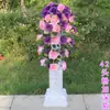 Nuevo guía de camino de flor de carretera de 42 cabezas columna romana de boda guía de camino columna romana de plástico estilo boda cesta de flores para celebración de inauguración