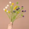 Venda Quente Comércio Exterior Bola Dourada Artificial Dente-de-leão de 7 Cabeças, Crisântemo, Arranjo para Casamento e Decoração de Casa, Flores Artificiais de Plástico