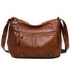 Bolso de mano de moda estilo retro, bolso de hombro/bandolera de gran capacidad para mujeres de mediana edad, adecuado para comercio electrónico transfronterizo, hecho de cuero suave