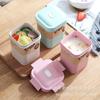 Vaso de leche cuadrado de paja de trigo, vaso portátil para sopa de desayuno, vaso sellado para gachas de trigo, vaso de agua para horno microondas de 550 ml