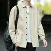 Nueva chaqueta de trabajo casual para hombre de estilo primavera y otoño, moderna y versátil, abrigo tipo camisa holgada de manga larga estilo Hong Kong