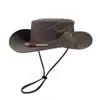 Nuevos Sombreros de Pescador Bordados para Exteriores para Hombres y Mujeres Estilo Camping Montañismo Sombreros Parasol Pesca Protección Solar Serie Sombrero Vaquero Occidental