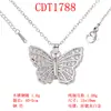 Estilo Coreano Moda Pingente Cadeado de Chave com Pedras Strass Cobre Puro Colar Borboleta Tartaruga Acessório Feminino