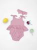 Ins Amazon Nuevo Color Sólido Moda Infantil Pequeña y Mediana Vestido de Tirantes de Tres Piezas Traje de Lino para Niña Bebé