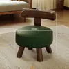 Bancos Pequenos de Madeira Maciça Selecionada com Encostos, Cadeiras Pequenas para Uso Doméstico, Bancos Pequenos para a Sala de Estar, Banquinhos Baixos, Banquinhos Redondos e Banquinhos para Trocar Sapatos para a Entrada