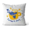 Almofada de Presente para o Dia dos Pais Fofa Simples Grafite Pintado à Mão Almofada de Costas Criativa Slogan Apoio de Cabeça de Sofá-Cama Dropshipping