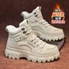 Inverno Novo Estilo Botas Martin Masculinas Trabalho Botas Curtas Esportes ao Ar Livre Quentes Sapatos Masculinos Caminhada Forradas com Lã Espessas Sapatos de Algodão