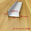 Perfiles de Aluminio Perfil en U Borde de Canal Ancho Interior 6mm 8mm 10mm 12mm 14mm Aluminio Gla