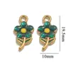 Acero Inoxidable Lindo Flor Colgante Doble Cara Gota de Aceite Accesorios DIY Colgante Pulsera Collar Aretes Accesorios