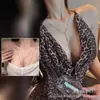 Lingerie Sexy Plus Size, Peça Única Transparente Sexy Puro Desejo Gola Halter Tela Transparente Costas Baixas Amarração Chemise