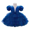 Vestido Infantil 2025 Amazon Lentejuelas Cuello en V Falda Abullonada Moño Vestido para Fiesta de Cumpleaños Vestido para Niñas