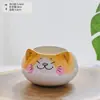 Gato de Desenho Animado Hakimi Vaso de Flores de Cerâmica Planta Suculenta em Vaso Atacado Casa Vaso de Flores de Porcelana Branca Decoração