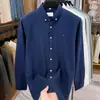 Camisa de Manga Larga para Hombre de Alta Gama 100% Algodón Puro Nuevo Estilo Primavera y Otoño Casual de Negocios Cuello Camisero Camisa de Papá