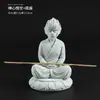 Estatueta de Pet de Chá Grande Sábio de Arenito Verde Estilo Chinês, Ornamento de Mesa Wukong, Paisagismo de Rochas para Aquário, Vaso de Decoração para Casa