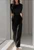 Comercio Exterior Transfronterizo Moda Femenina Nueva Elegante Europea y Americana Mono de Verano de Color Sólido Adelgazante