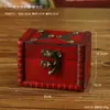 Caja de Joyas Retro Caja de Madera Almacenamiento de Joyas para Escritorio del Hogar con Cerradura Caja de Contraseña Decoración de Ventana Empaque Caja de Madera