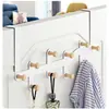 Colgador versátil de pared, gancho para puerta sin taladro, estante de almacenamiento de metal impermeable y a prueba de óxido, gancho simple de madera maciza con forma de hongo