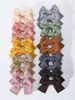 Pinza de pelo con lazo de tela de 1.6 pulgadas para niños, pinza de macarrón hecha a mano, pinza de pico de pato, accesorios para el cabello de niña 3002
